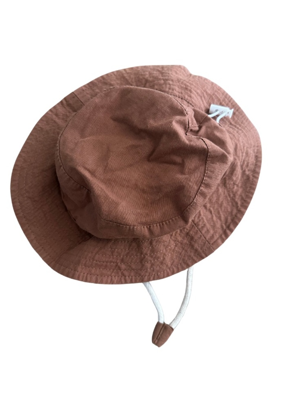 Rylee + Cru Rust Brown Bucket Sun Hat with Chin Cord